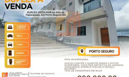 DUPLEX VISTA MAR no Alto de Taperapuan, em Porto Seguro/BA