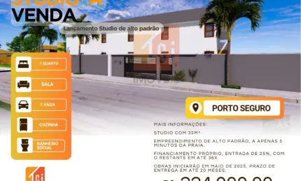 Lançamento Studio de alto padrão, em Porto Seguro/BA