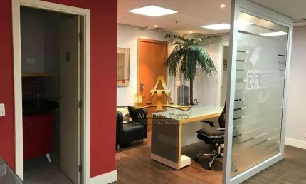 Sala comercial mobiliada à no Edifico Office Tamboré em Alphaville - SP.