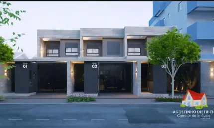 Sobrados Geminados C/Arquitetura Moderna C/03 Quartos C/Suite + 02 Vagas de Garagem + Espaco aos Fundos No Bairro Iririu!