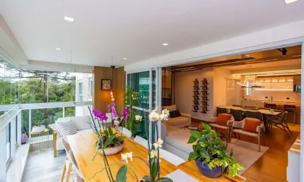 Apartamento espetacular de 129 m²,  3 suítes,  2 vagas de garagem, semi mobiliado, por r$ 1.800.000,00, localização privilegiada no bairro ecoville