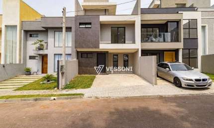 Sobrado Em Condomínio | Fachada Moderna | Bairro Pinheirinho | 124m² Privativos + terraço | Jacuzzi | Infra para ar-condicionado | R$730.000,00