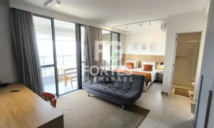 Apartamento Studio Mobiliado 50m² com 1 quarto suíte, armário e ar condicionado, ao lado do supermercado Assaí e próximo do Ribeirão Shopping;