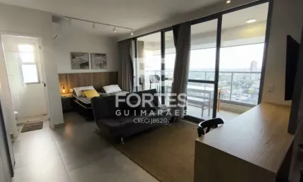 Apartamento Studio Mobiliado 50m² com 1 quarto suíte, armário e ar condicionado, ao lado do supermercado Assaí e próximo do Ribeirão Shopping;