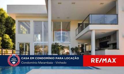 Casa para locação,680 m²,  Condomínio Marambaia, Vinhedo-SP com 4 Quartos e 6 banheiros para Alugar, 680 m² por R$ 25.000/Mês