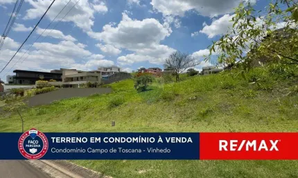 Terreno em Vinhedo no Condomínio Campo de Toscana 1.600 m2