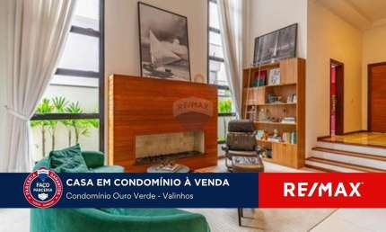 Vende-se casa com 5 suítes, escritório, gourmet completo  - Condomínio Ouro Verde - Valinhos