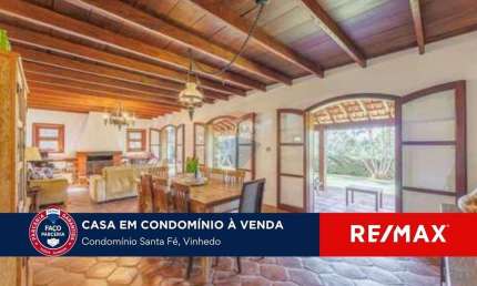 Casa para locação, 350m²,  Condomínio Vale de Santa Fé, Vinhedo-SP.  Com 4 quartos, piscina em terreno de 14.370 m²