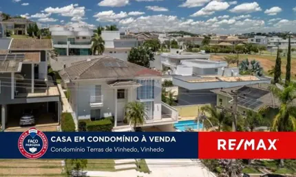 Vende-se casa com 4 suítes,  480m²,  Terras de Vinhedo -Vinhedo - SP.