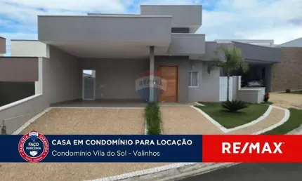 Casa para alugar, 187m² - R$ 9.900,00, Condomínio Vila do Sol, Valinhos/SP.