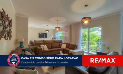 CASA EM CONDOMÍNIO FECHADO PARA LOCAÇÃO EM LOUVEIRA