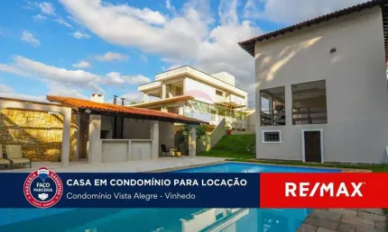 CASA COM 4 DORMITÓRIOS E EDÍCULA PARA LOCAÇÃO - CONDOMÍNIO VISTA ALEGRE - VINHEDO  - SP