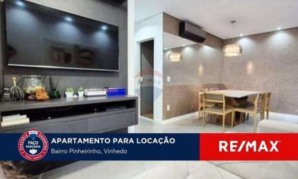 Apartamento Mobiliado com 3 Suítes para Alugar - Condomínio Il Piu Bello - Vinhedo/SP