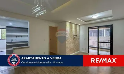 Vende-se apartamento no Condomínio Mondo Itália, com 3 dormitórios, 1 suíte e 2 vagas cobertas.
