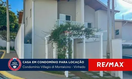 Aluga-se casa com 3 dormitórios, 1 suíte, 2 vagas de garagem e área verde - Condomínio Villagio di Montalcino