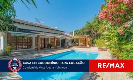 CASA DE CONDOMÍNIO COM 3 SUÍTES PARA LOCAÇÃO - CONDOMÍNIO VISTA ALEGRE VINHEDO - SP
