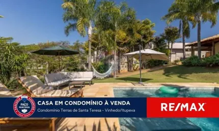 Casa a venda com 3 quartos, sendo 1 suites e 2 demi-suites, no Condominio Terras de Santa Teresa