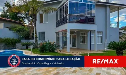 CASA COM 3 SUÍTES E EDÍCULA, PARA LOCAÇÃO - CONDOMÍNIO VISTA ALEGRE - VINHEDO - SP