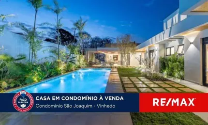 Casa Moderna Mobiliada à Venda no Condomínio São Joaquim – Vinhedo/SP Pronta para Morar  com 4 Suítes