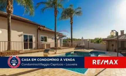 Casa à venda, 294 m, villagio capríccio-louveira , sp  com 4 quartos e 5 banheiros