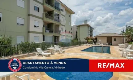 Apartamento 2 dormitórios, sendo 1 suíte, com área de lazer, para venda - condomínio vila canela - vinhedo - sp
