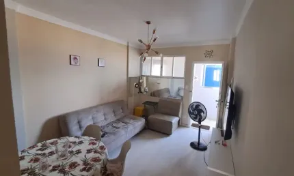 Amplo apartamento mobiliado 01 dorm. 50m² gonzaguinha são vicente - sp