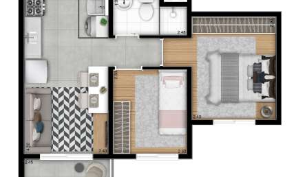 2 Quartos, Mooca,  Entrada Facilitada Entrega Prevista 27