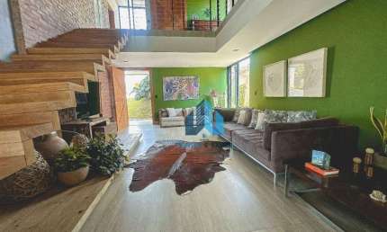 Casa espetacular com 3 suítes em meio a natureza, 420 m² à venda por R$ 2.100.000 - Cond. Pedras Altas, Aeroporto