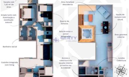COBERTURA RESIDENCIAL PARA VENDA - 95,75 M²!! CAMPESTRE, SANTO ANDRÉ
