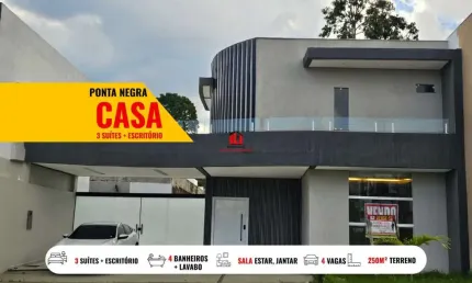 Casa em Condomínio para Venda em Manaus, Ponta Negra, 3 dormitórios, 3 suítes, 4 banheiros, 4 vagas