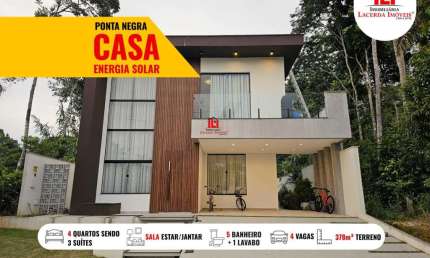 Casa em Condomínio para Venda em Manaus, Ponta Negra, 4 dormitórios, 3 suítes, 5 banheiros, 4 vagas
