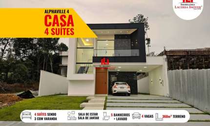 Casa em Condomínio para Venda em Manaus, Ponta Negra, 4 dormitórios, 4 suítes, 6 banheiros, 4 vagas