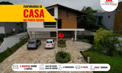 Casa em Condomínio para Venda em Manaus, Ponta Negra, 4 dormitórios, 3 suítes, 6 banheiros, 6 vagas