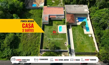 Casa em Condomínio para Venda em Manaus, Ponta Negra, 3 dormitórios, 3 suítes, 4 banheiros, 10 vagas