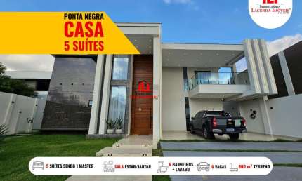 Casa em Condomínio para Venda em Manaus, Ponta Negra, 5 dormitórios, 5 suítes, 6 banheiros, 6 vagas