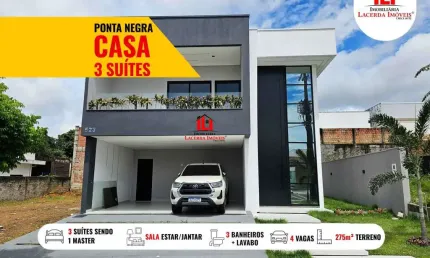 Casa em Condomínio para Venda em Manaus, Ponta Negra, 4 dormitórios, 3 suítes, 5 banheiros, 4 vagas