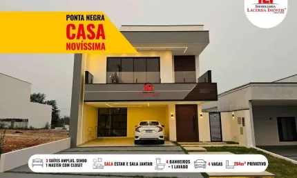 Casa em Condomínio para Venda em Manaus, Ponta Negra, 3 dormitórios, 3 suítes, 4 banheiros, 4 vagas