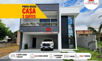 Casa em Condomínio para Venda em Manaus, Ponta Negra, 4 dormitórios, 3 suítes, 5 banheiros, 4 vagas
