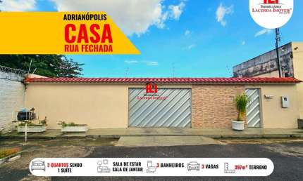 Casa para Venda em Manaus, Adrianópolis, 3 dormitórios, 1 suíte, 3 banheiros