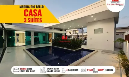 Casa em Condomínio para Venda em Manaus, Ponta Negra, 3 dormitórios, 3 suítes, 4 banheiros, 4 vagas