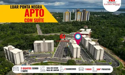 Apartamento para Locação em Manaus, Ponta Negra, 2 dormitórios, 1 suíte, 2 banheiros, 1 vaga