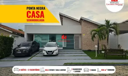 Casa em Condomínio para Venda em Manaus, Ponta Negra, 3 dormitórios, 1 suíte, 4 banheiros, 4 vagas