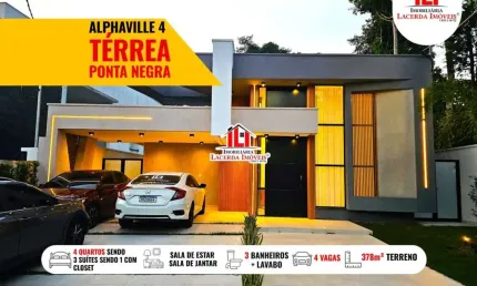 Casa em Condomínio para Venda em Manaus, Ponta Negra, 4 dormitórios, 3 suítes, 5 banheiros, 4 vagas