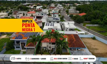 Casa em condomínio para venda em manaus, ponta negra, 4 dormitórios, 4 suítes, 5 banheiros, 4 vagas