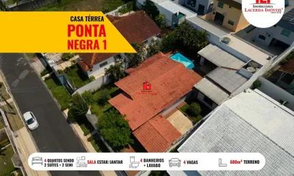 Casa em condomínio para venda em manaus, ponta negra, 4 dormitórios, 2 suítes, 5 banheiros, 4 vagas