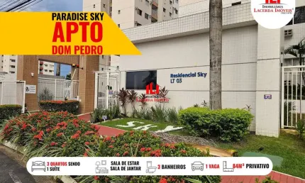 Apartamento para venda em manaus, dom pedro i, 3 dormitórios, 1 suíte, 3 banheiros, 1 vaga