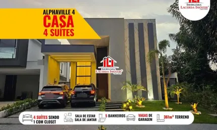 Casa em condomínio para venda em manaus, ponta negra, 4 dormitórios, 4 suítes, 5 banheiros, 4 vagas