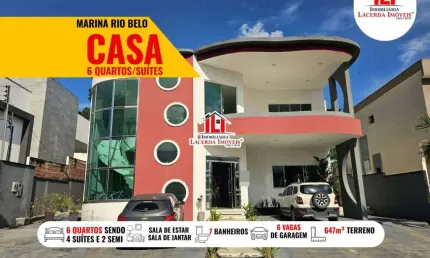 Casa em condomínio para venda em manaus, ponta negra, 6 dormitórios, 4 suítes, 5 banheiros, 4 vagas