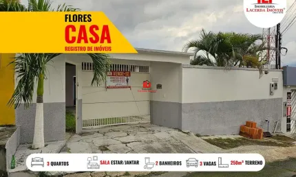 Casa para venda em manaus, flores, 2 dormitórios, 1 banheiro, 2 vagas