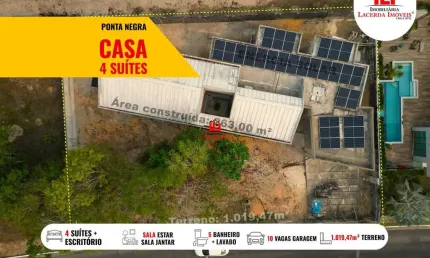 Casa em condomínio para venda em manaus, ponta negra, 4 dormitórios, 4 suítes, 5 banheiros, 4 vagas
